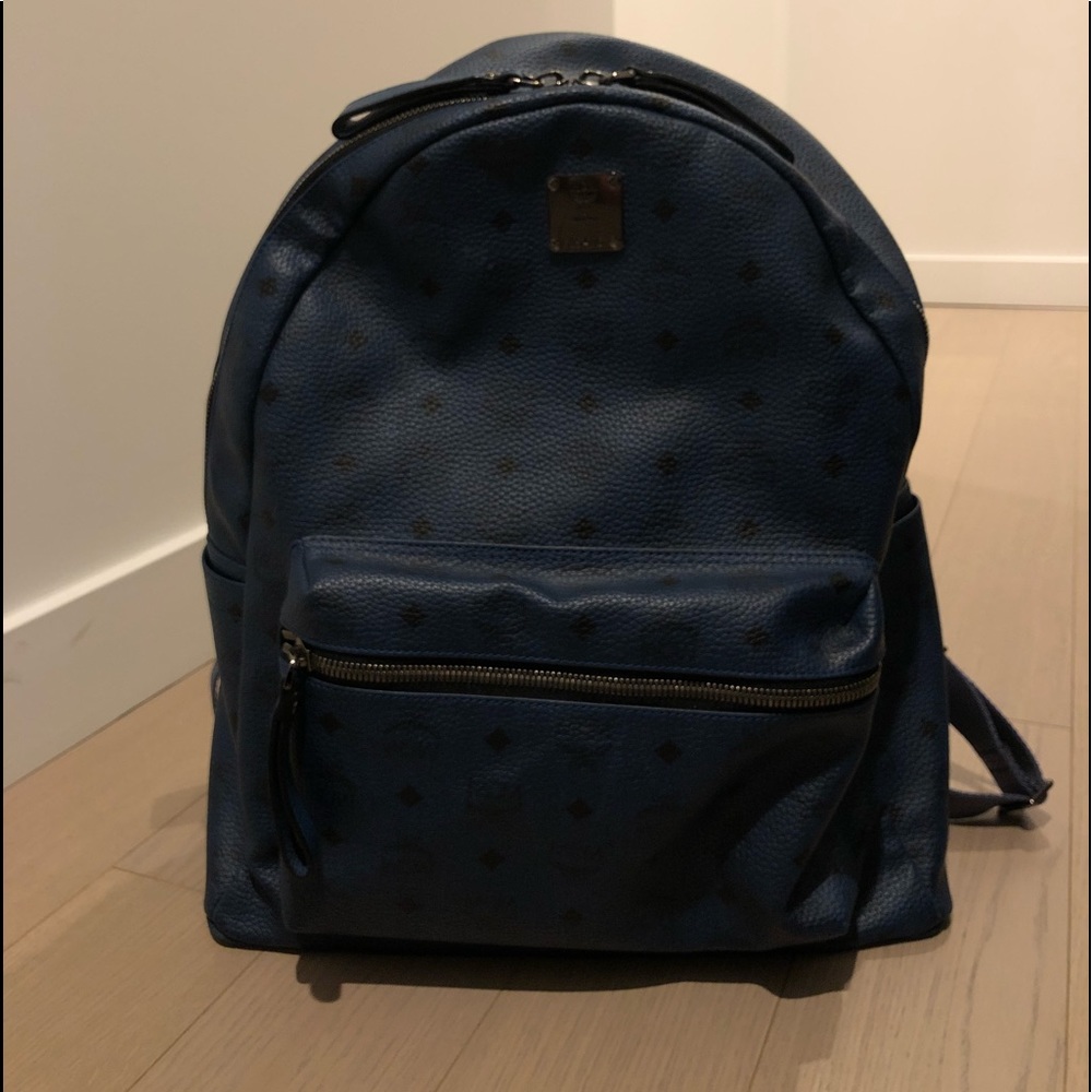 MCM Navy Blue Backpack